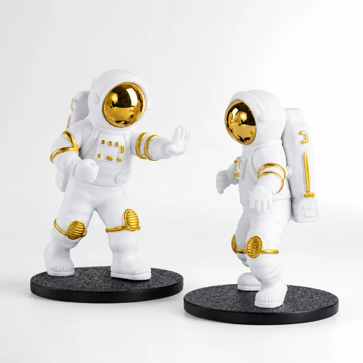 Kung Fu Master Astronaut Duo Set, Fun Resin Spaceman Desk Decor, Car Dash, Bedroom & Office Shelf, Unique Space-Themed Accessories