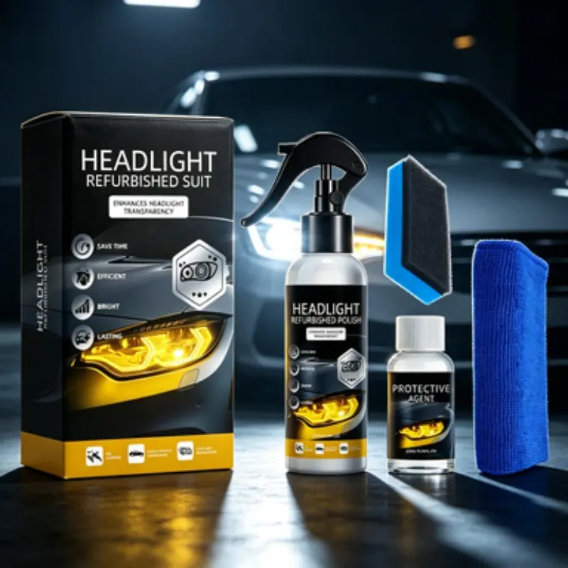 Headlight Restoration Kit, Car Headlight Cleaner & Restorer, Remove Yellowing, Oxidation & Haze, Restore Clear Headlights Fast, Quick, No Sanding Required, UV Protection Coating, Headlamp Repair Kit, Tools