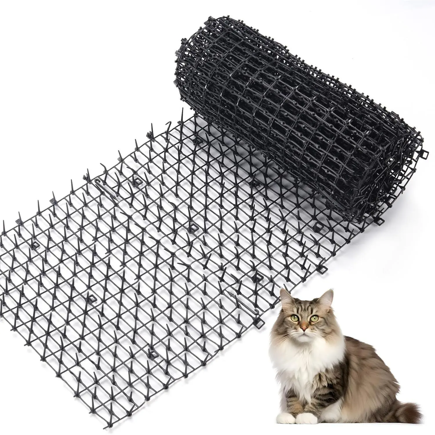 6.5ft Cat Scat Mat with Soft Spikes, Humane Indoor/Outdoor Cat Deterrent Mat for Garden, Countertops & Furniture, 78" x 11" Plastic Repellent Strip