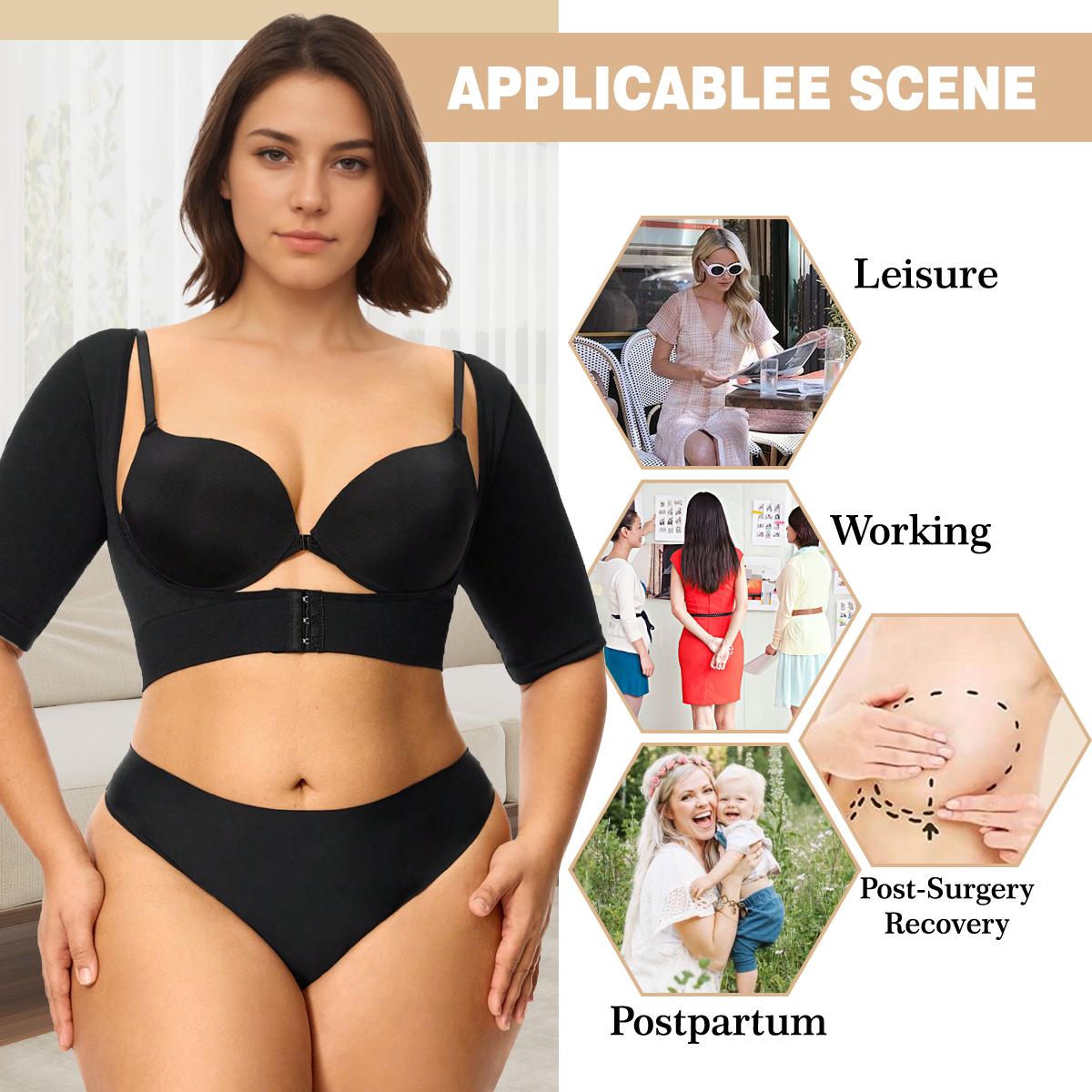 Women's Arm Shaper Post Surgery Compression Top Posture Corrector Shapewear Vest Women Chest Brace Push Up Bra Comperssion Sleeveles Arm Fornt Closure Shaperwear Plus Size XL-3XL
