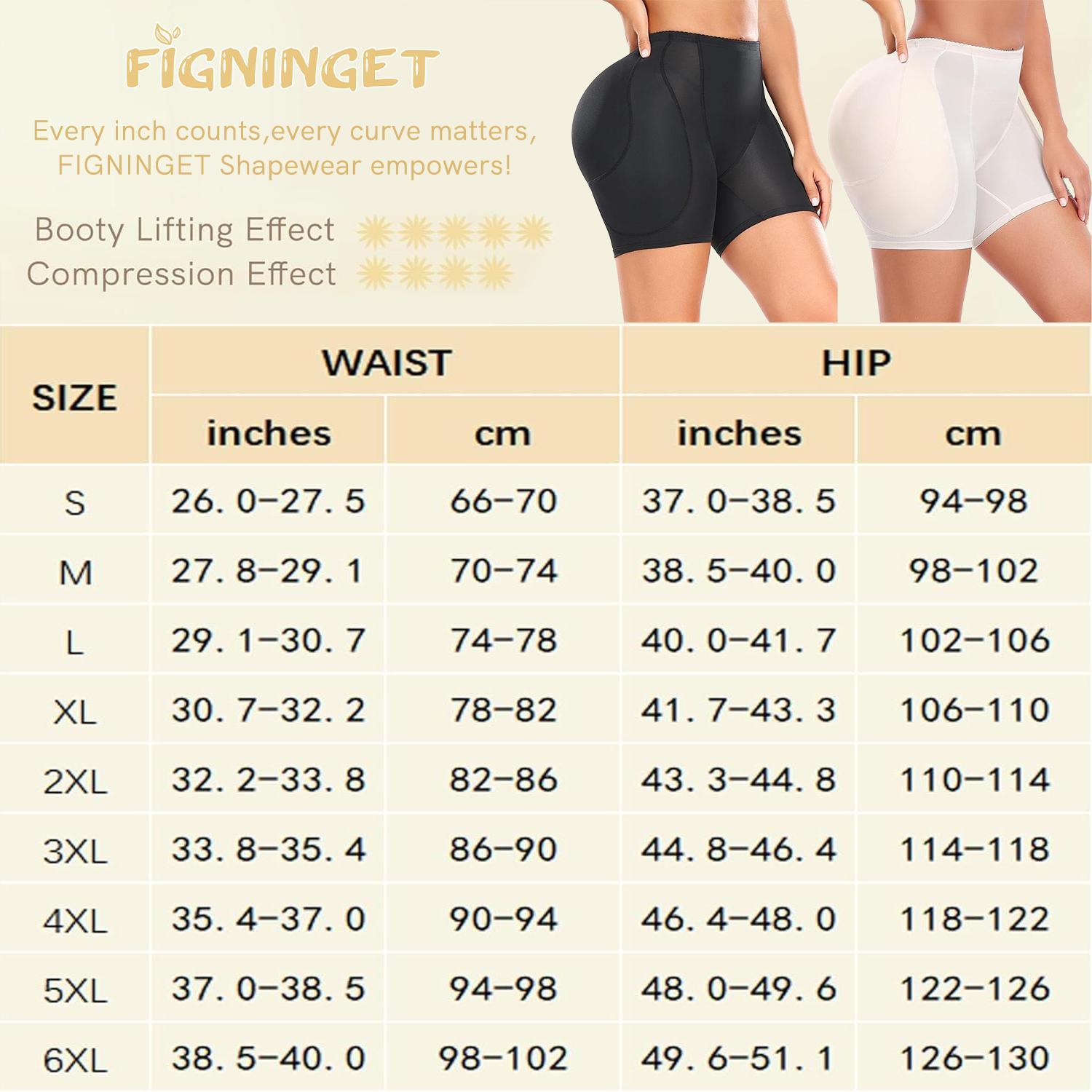 Women Plus Size Hip Padded Booty Lifter Shapewear Thicker Butt Lifter Removable 4 Pads Control Panty for Bigger Butt