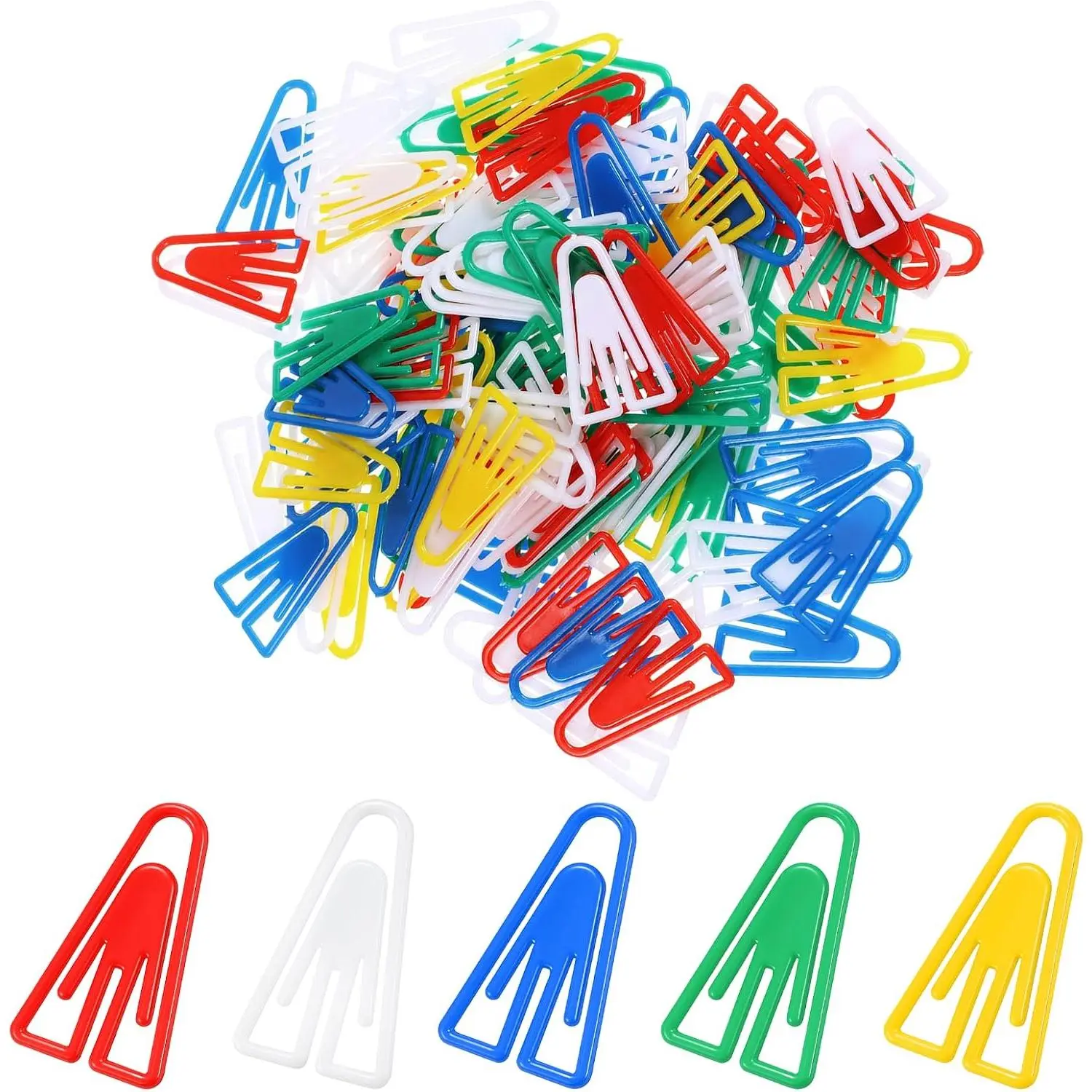 50 count Plastic Paper Clips Long  Color Triangle Clips Bookmarks Smooth Colored Paperclip Clamp  Colors Paper Clip for Scrapbooking Planners Notebook Documents Craft Office  Supplies