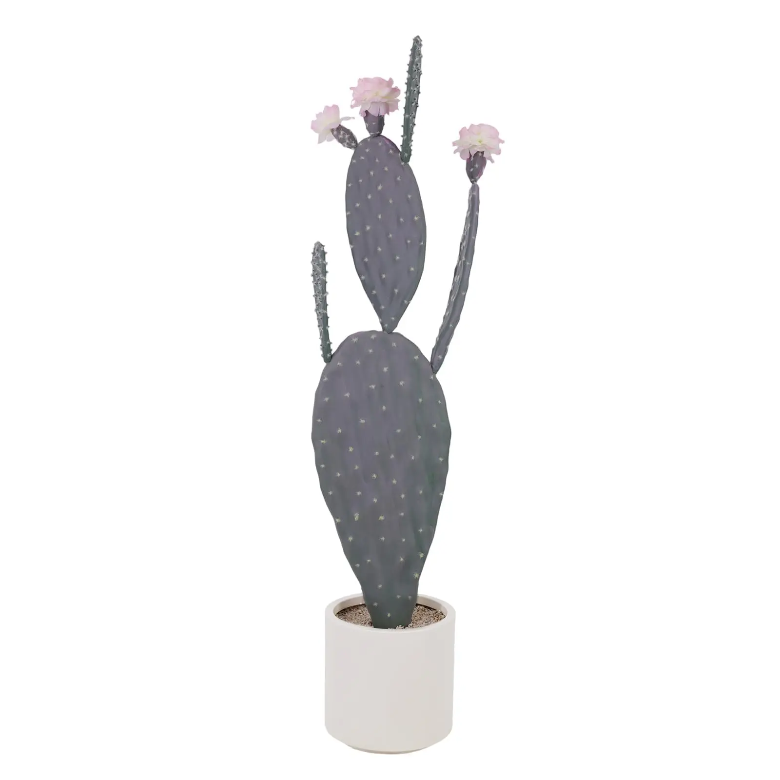 Realistic Tall Artificial Cactus Plant Indoor, UV Resistant Faux Potted Desert Plant with Planter and Real Gravel for Home Office  Outdoor Decoration, Fake Cactus Gift Set