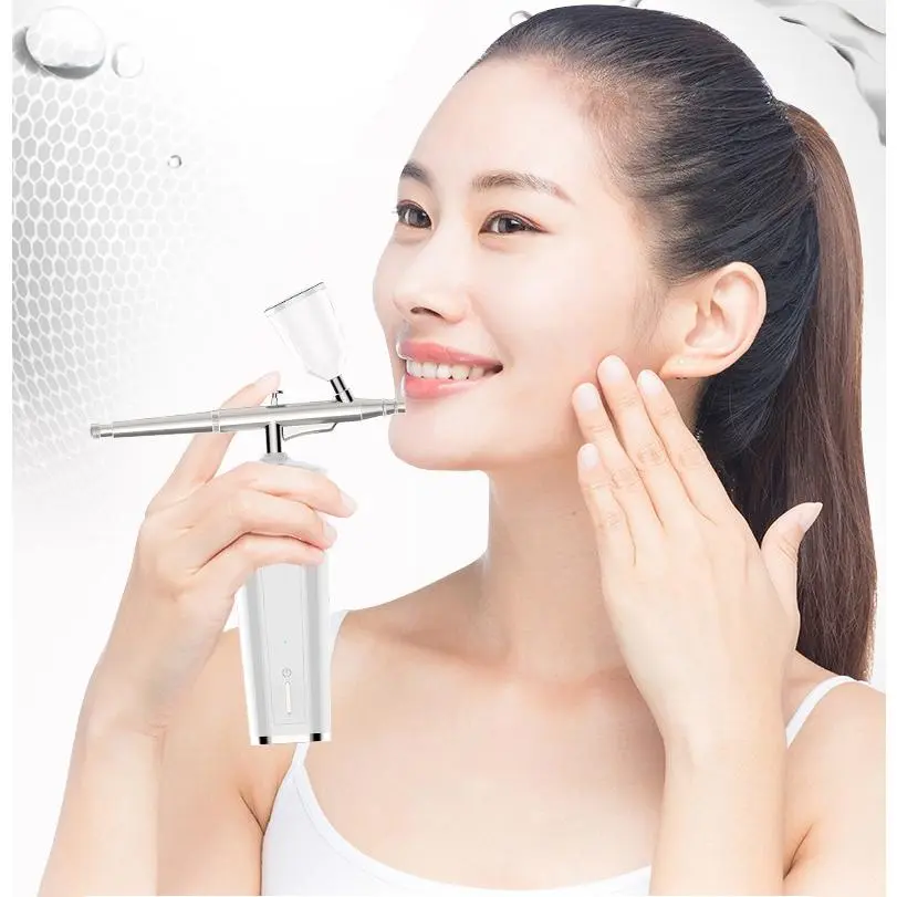 Portable PVD Oxygen Infusion Facial Nano Spray Device - High-Pressure Aqua Treatment Hydrating Tool with Plastic Body for All Skin Home Use