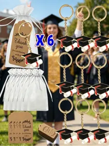 Graduation Cap Keychain Set - Creative Alloy Enamel Decor Keychains (Cap, Diploma, Books) Graduation Season Commemorative Gift