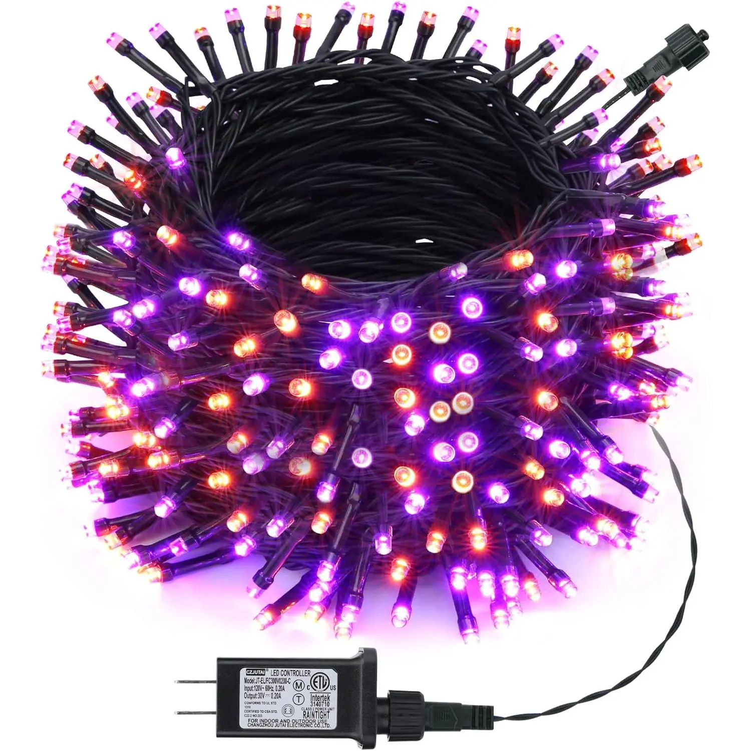 Toodour Orange & Purple Halloween Light, 131ft 350 LED Plug in String Light | 8 Modes and Timer, Connectable, Waterproof Halloween Outdoor Lights for Home, Party, Garden,Holiday Decorations