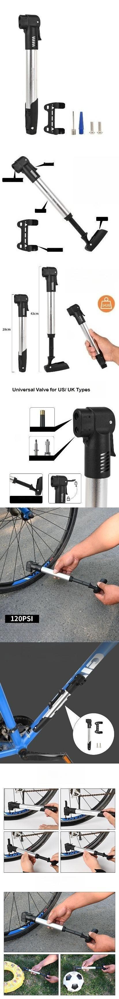 Portable Mini Aluminum Bike Pump with Stand Manual Hand Pump for Mountain Road Bicycles