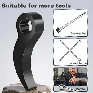 Pry Bar Mechanic Wrench Adaptor Head, Crowbar Adapter Head Tool Adjustable Angle Half Shaft Removal Car Repairing Tools 1/2" Drive, For Confined Space-YY1