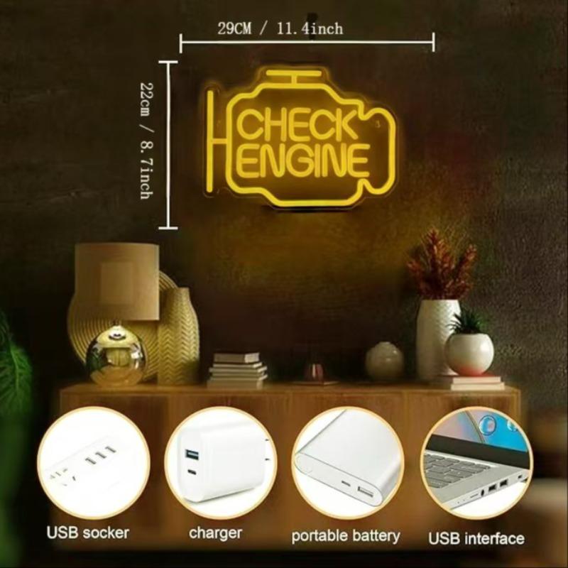 LED Neon Engine Shaped Decorative Light, Neon Accent Lights for Indoor Decor, USB Powered and Dimmable, Perfect for Parties and Events