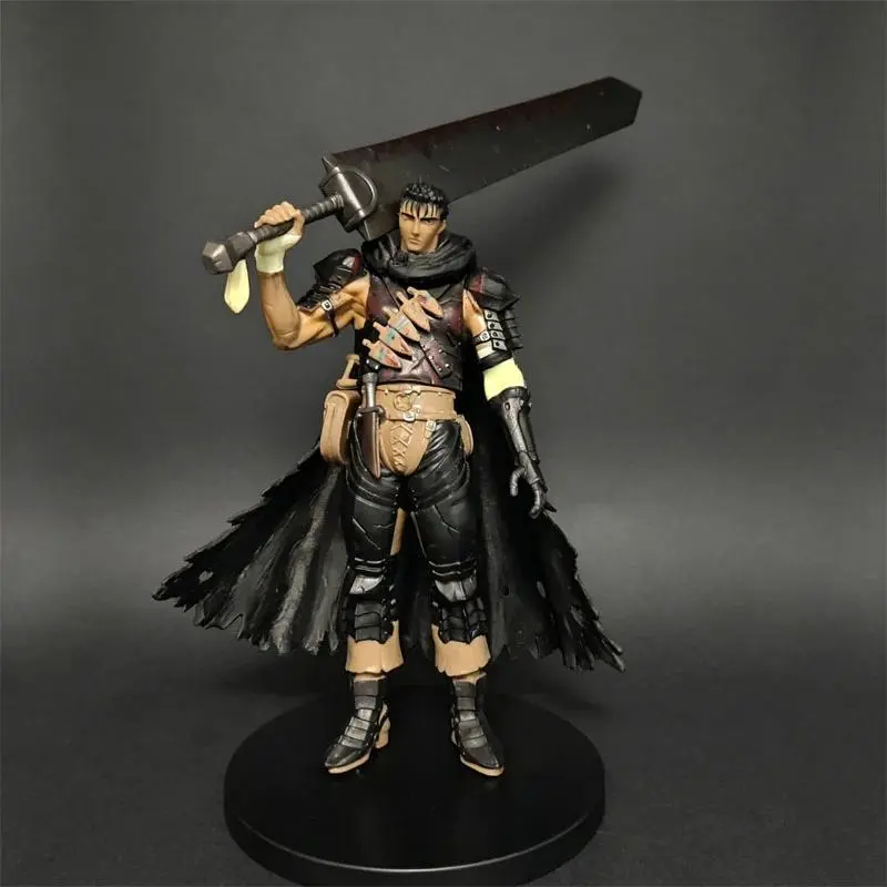 Anime Berserk Guts Black Swordsman Action Figure With Dragon Slayer Sword PVC Model Collectible Statue Toy for Fans Home Decor