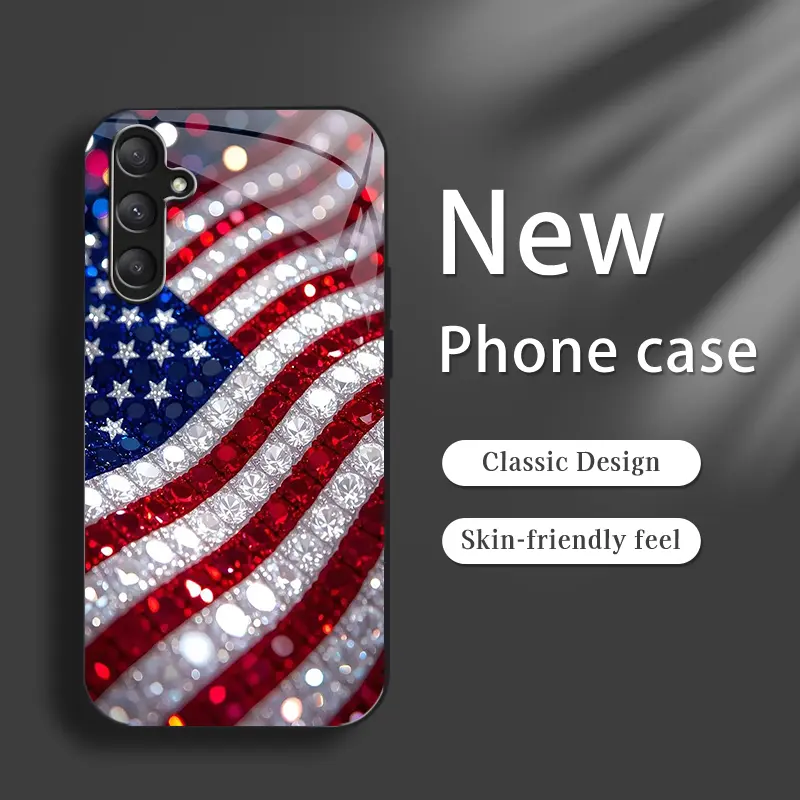 Patriotic American Flag Phone Case compatible with Galaxy S23 Fe, slim protective cover for Independence Day (July 4th) — 975