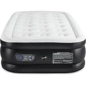 Weight Capacity 660 lbs Air Bed, Double Height, Non-Slip Bottom Design, Twin Air Mattress - 18" Inflatable Blow Up Airbed with Built-in High Capacity Pump for Home or Camping