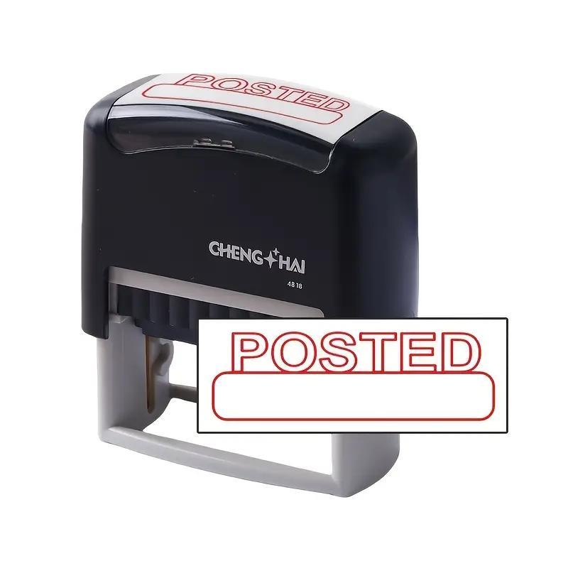 Automatic Ink Stamp for Office Use, Ink Enhances Print Quality, Rectangular Durable Plastic Design, Instant Workflow Solution, Booklet Stamps