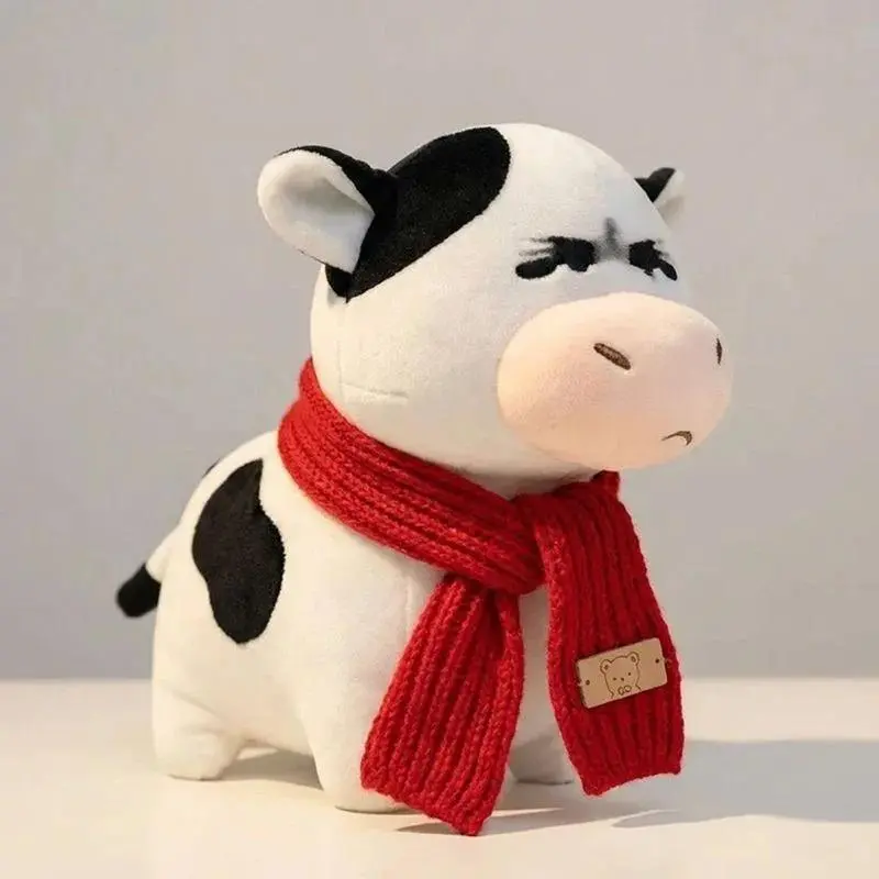 2026 Ugly and Cute Cow Grass Cow Abstract Emoji Pack Funny Plush Toy Doll Lover's Birthday and New Year Gift