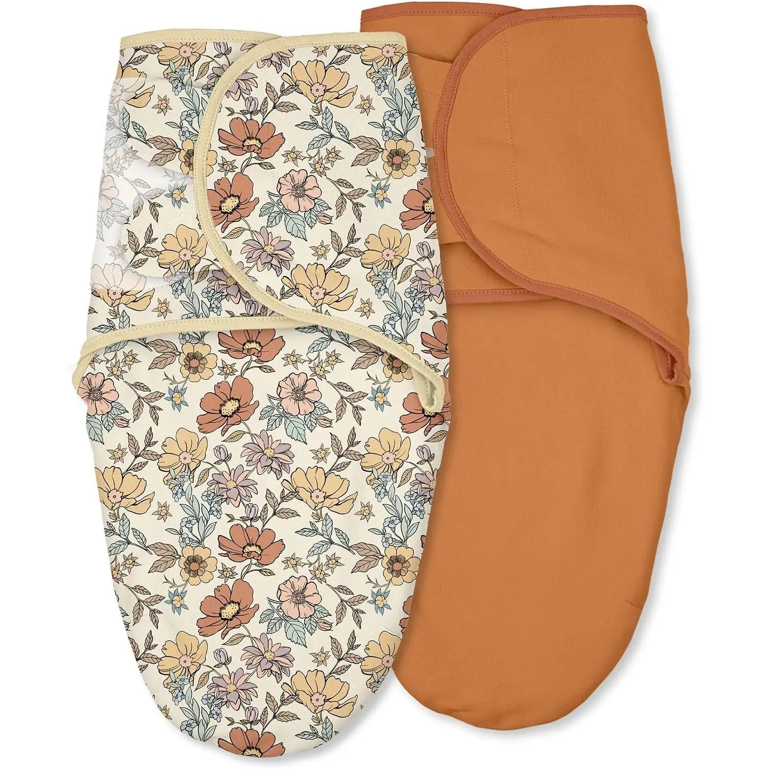 Cotton Swaddles for Newborn, Baby Newborn Swaddle 0-3 Month | 2-Pack Soft Adjustable Newborn Swaddle Sleep Sack, Baby Girls & Boys，Wrap Nursery Infant Swaddling Blankets Retro Floral