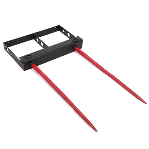 39" Hay Spear,Bale Spear 4000lbs Capacity Universal Bucket Front Skid Steer Loader Tractor Bucket Attachment Quick Attach for Bobcat Tractors