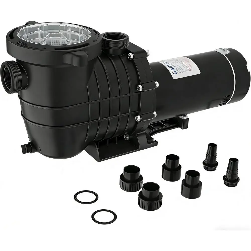 Easy Setup Efficient Swimming Pool Pump, 2.0 HP 1500W 115/220V Dual Voltage with Strainer Basket, Above-Ground & In-Ground Pool & Hot Tub Pumps, Easy Setup Pump, Efficient Pump