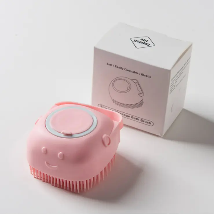 Silicone Pet Deshedding Brush - 2-in-1 Design All Breeds Cat & Dog Grooming Massage Scrubber with Built-in Shampoo Dispenser for Daily Bathing, Tick/Lice Control, Flea Care & Deep Ingrown Hair Tweezers