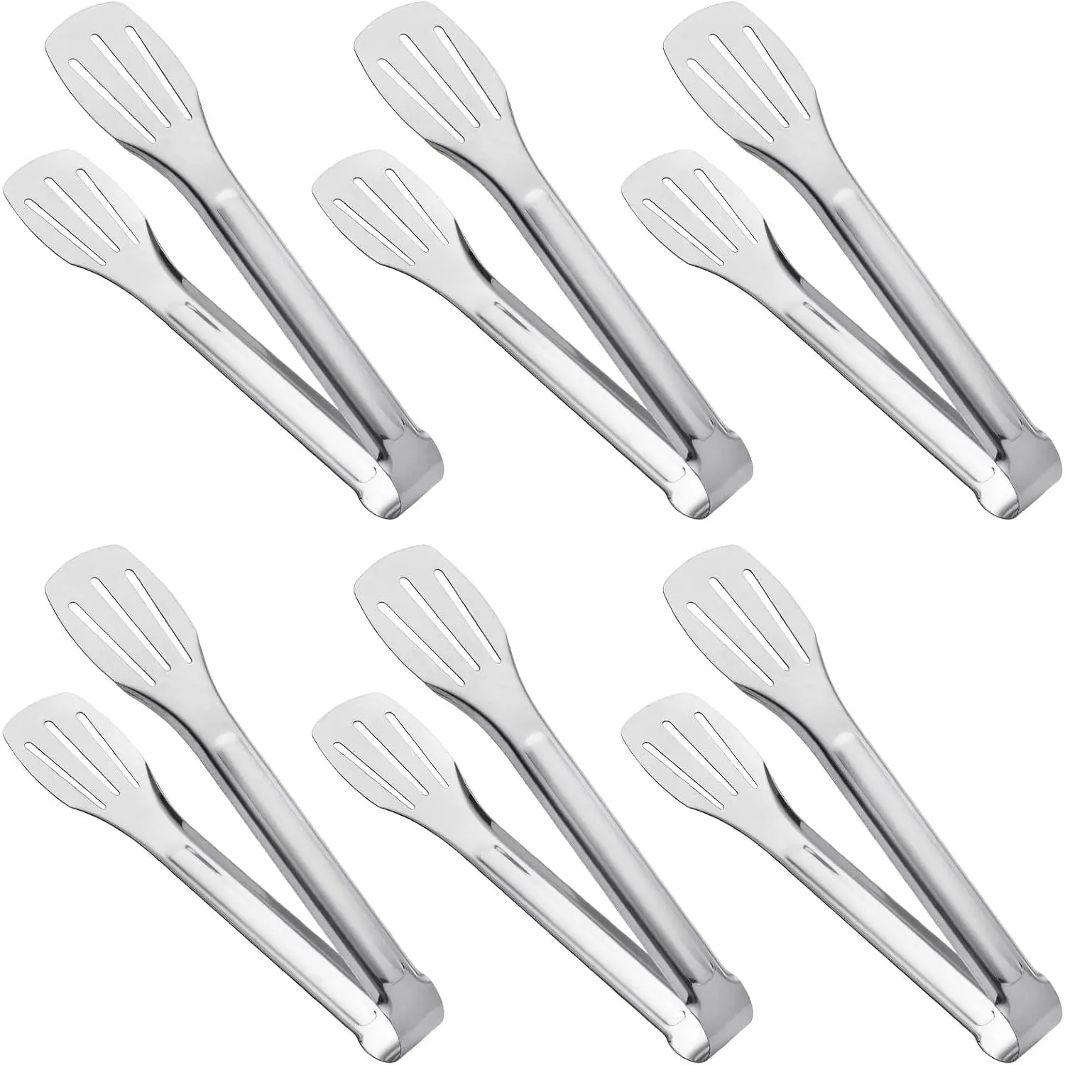 Serving Tong Kitchen Tongs,Buffet Tongs, Stainless Steel  Tong Serving Tong,small tongs 6 Pack (7 Inch)