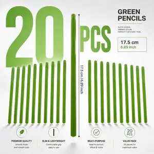 20 Pieces of Green Pencils HB Hardness, Thick Core, Calligraphy Drawing. Durable and Not Easy To Break