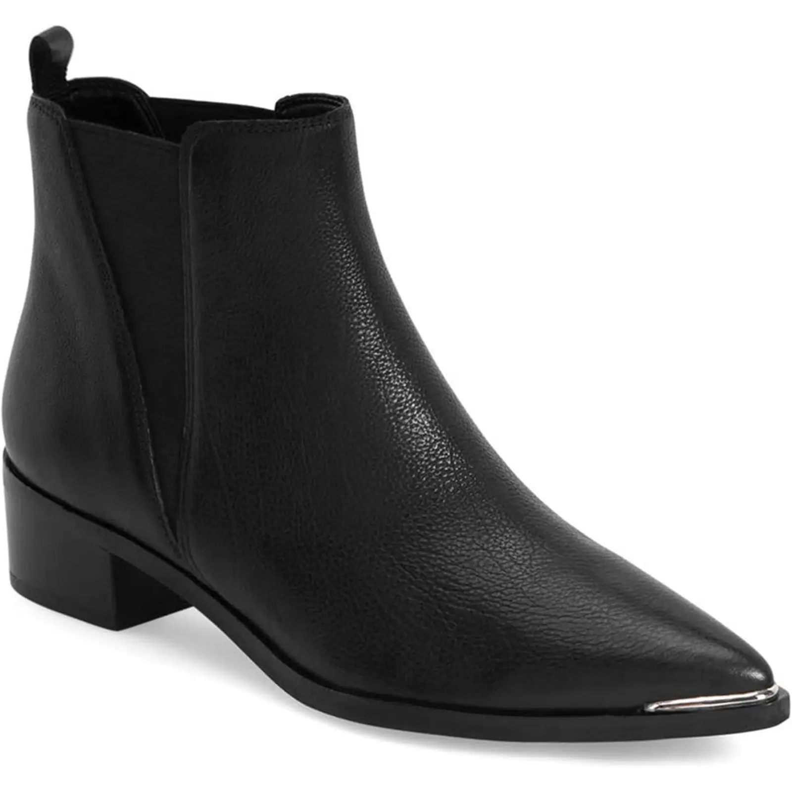 Coutgo Womens Chelsea Boots Fashion Winter Pointed Toe Chunky Stacked Low Heel Slip On Ankle Booties
