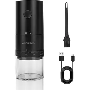 Grind-While-Charging Rechargeable Coffee Grinder, 1.7X Faster Grinding Portable Electric Burr Coffee Grinder with 38 Adjustable Grind Settings (CERAMIC BURR - Black)