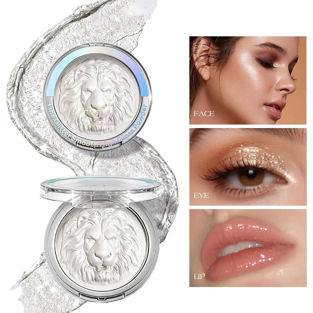 Fine shimmer highlight powder, face highlighter, brightens skin tone, maintains long-lasting luster, and enhances facial contours