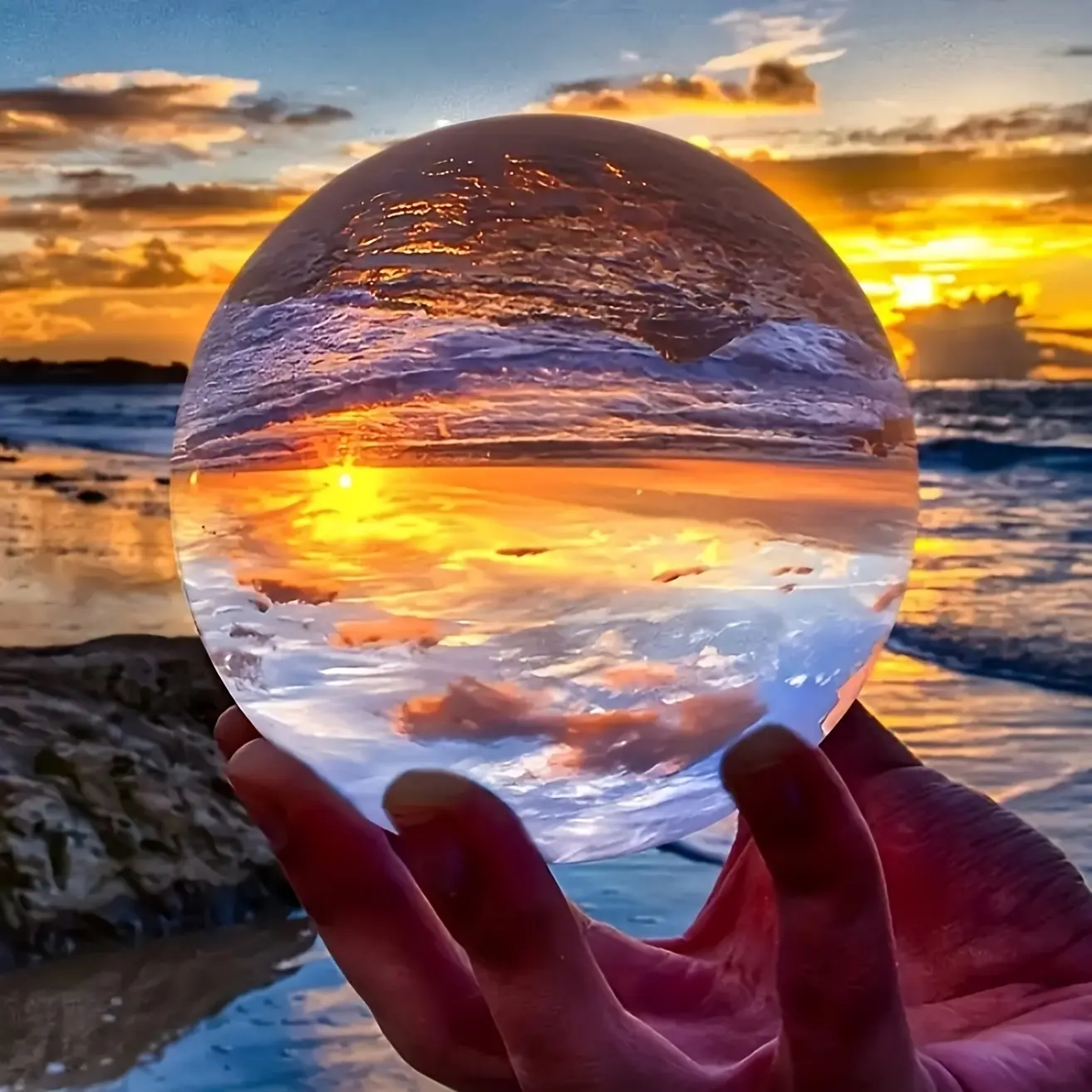 Clear glass photography crystal ball, suitable for wedding table decorations, decor, and photography—landscape and portrait reflection ball, aesthetic room decor gift, perfect for holidays, Christmas, and Easter
