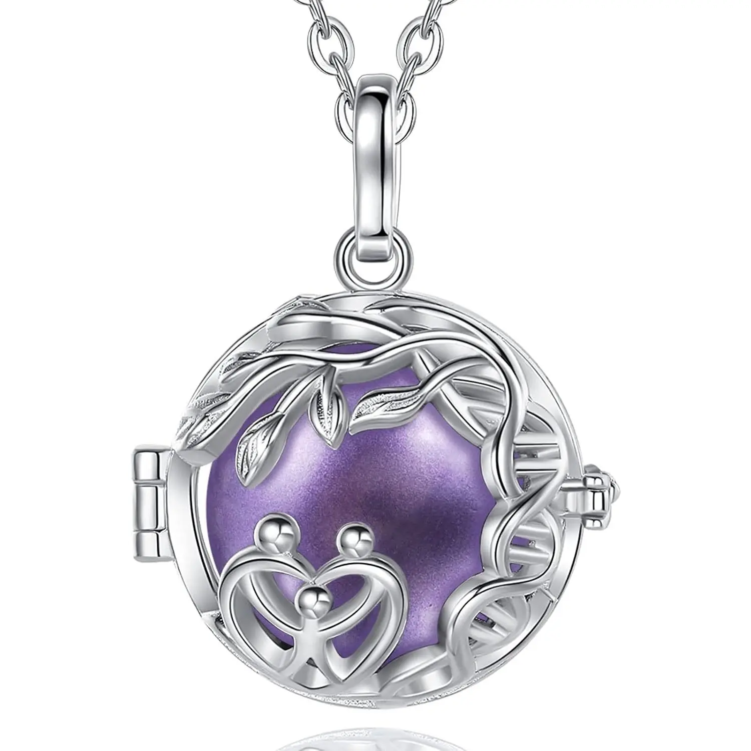 Harmony Ball Necklace Tree of Life Angel Chime Caller Necklace, Balls 18MM Llamador De Angeles Bola Necklace  Gifts - 30 & 45 Chains
