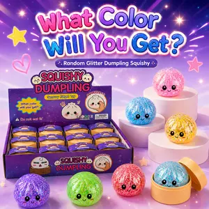 12Pcs Glitter Pearl Dumpling Squishy Toy Set| Cute Sensory Fidget Toys for Stress Relief, Random Color Soft Squeeze Toys, Perfect Party Favors Birthday Gifts for Kids Adults