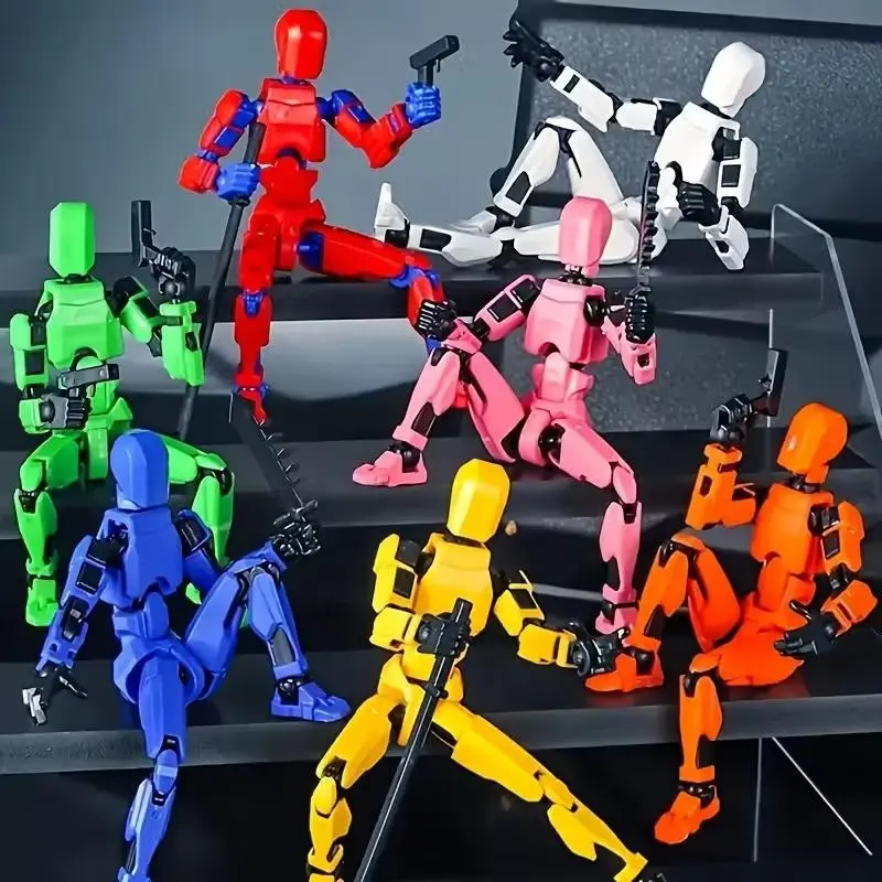 8-Piece and 10-Piece Multi-Jointed Action Figures, 3D Trendy Toy Models, DIY Assembleable Digital Dolls, Desktop Decorations with Various Weapons