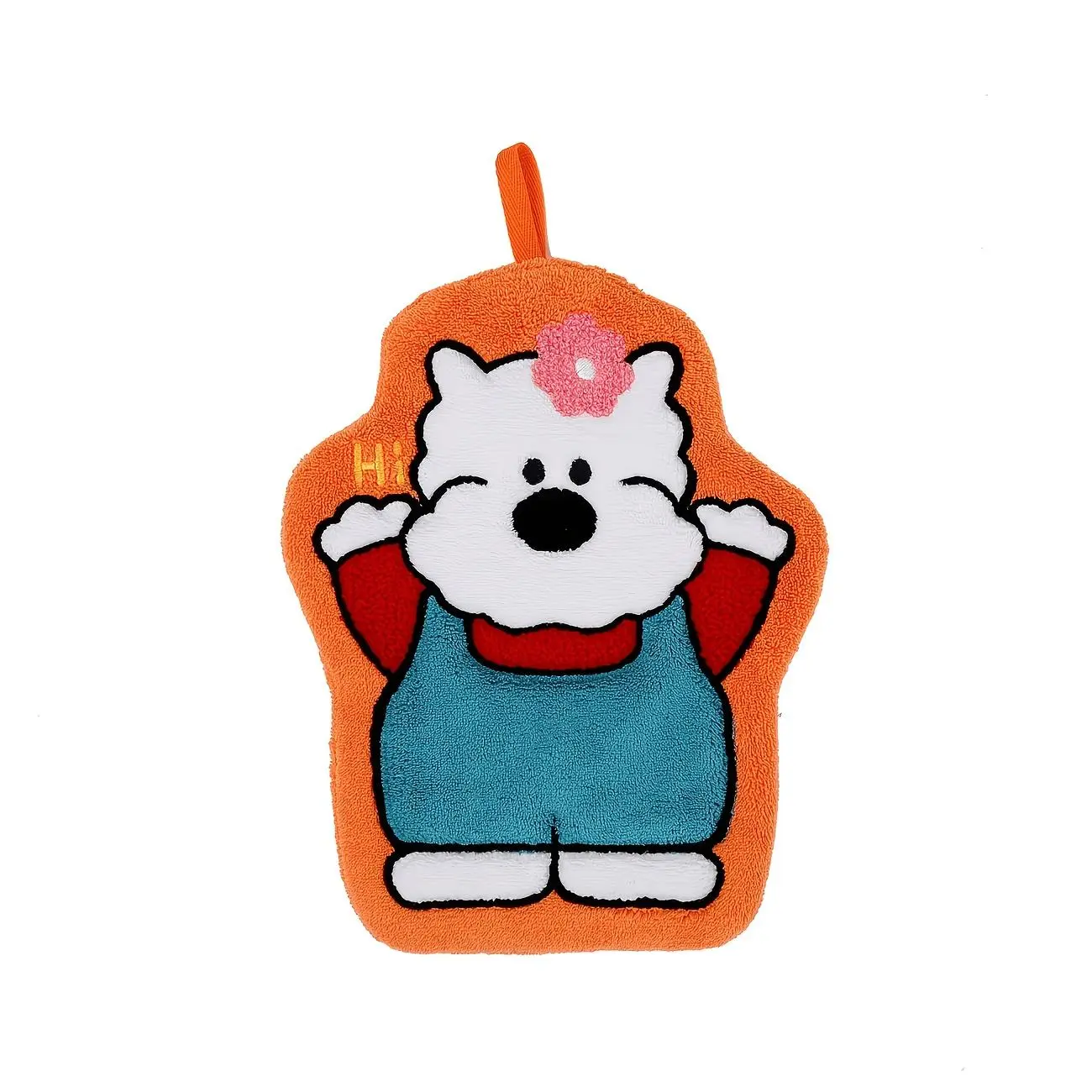 Island Bear Hand Towel, Cute And Hangable Absorbent Quick-Drying Household Bathroom Hand Towel, Hand Towel, Coral Fleece Absorbent Hand Towel, Bathroom Supplies Embroidered Cute Puppy Soft Hand Towel, Factory Direct