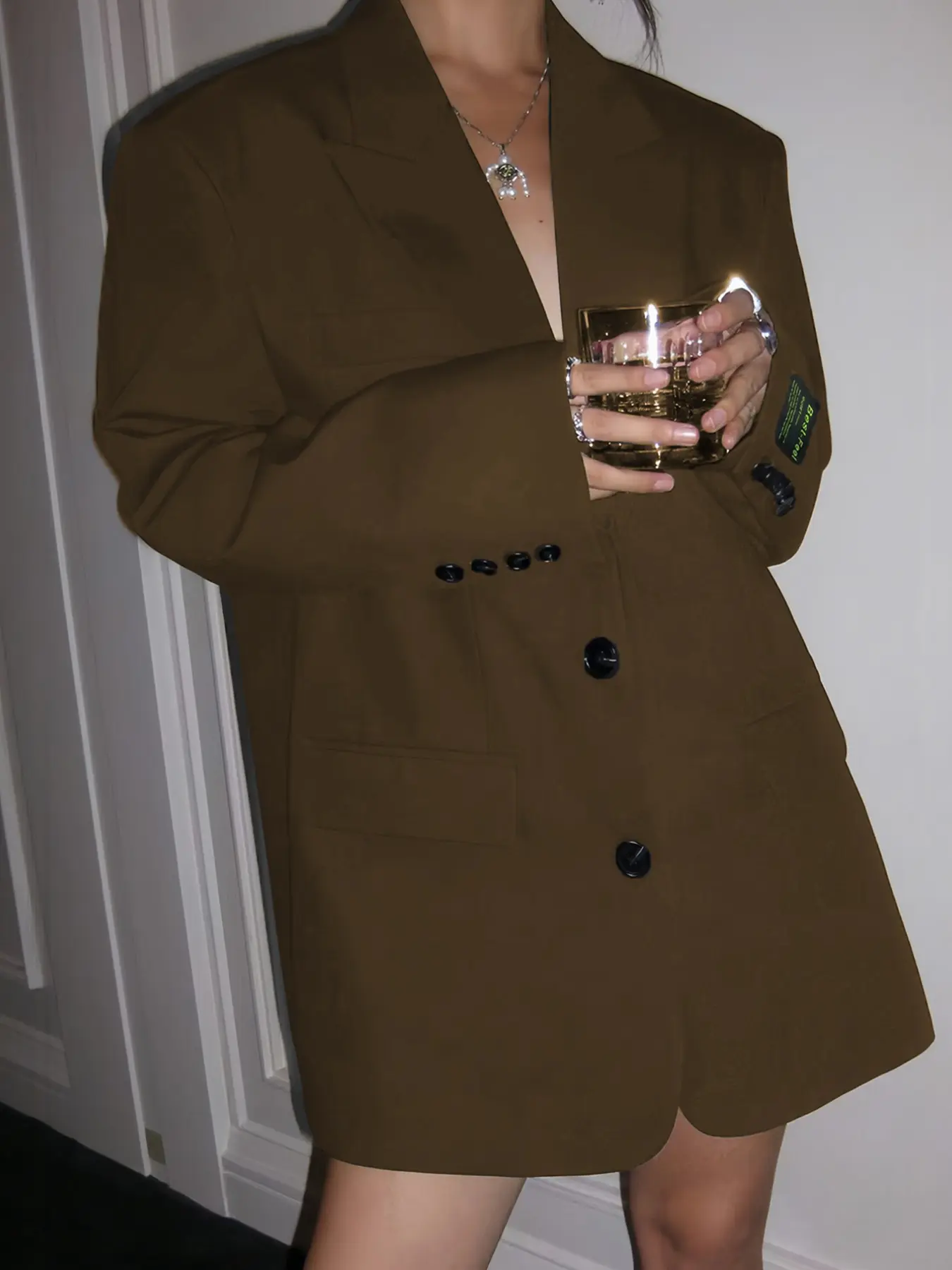 Women's Spring Summer Fashion Simple Trendy Chic Blazer, Double Button High-End Style, Loose-Fit All Seasons Jacket, Versatile Colors