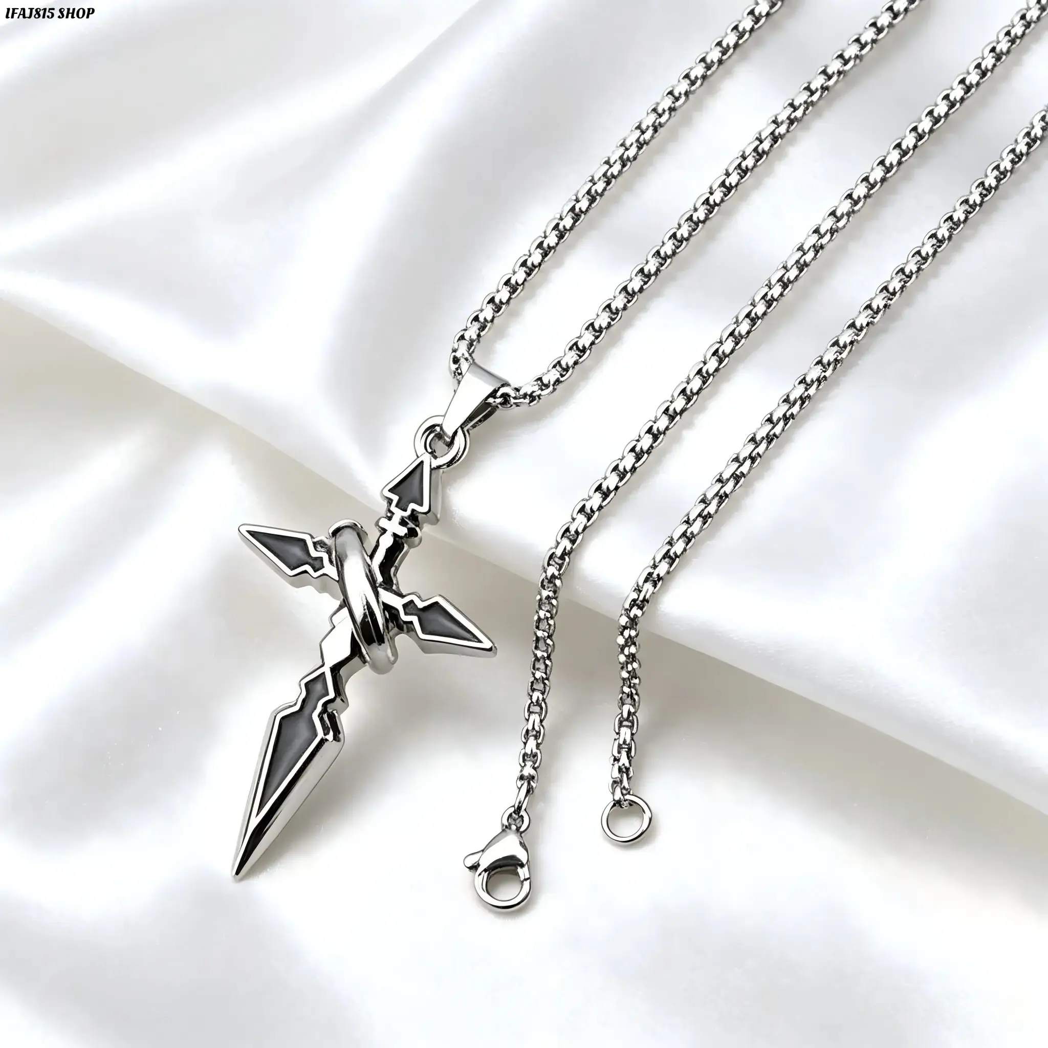 Faith Cross Necklace for Men & Women, Minimalist Crucifix Pendant with Wrapped Titanium Steel Chain, Vintage Religious Style Statement Jewelry, Lightweight Tarnish-Free Fashion Accessory for Daily Wear, Streetwear Outfits & Meaningful Gifts