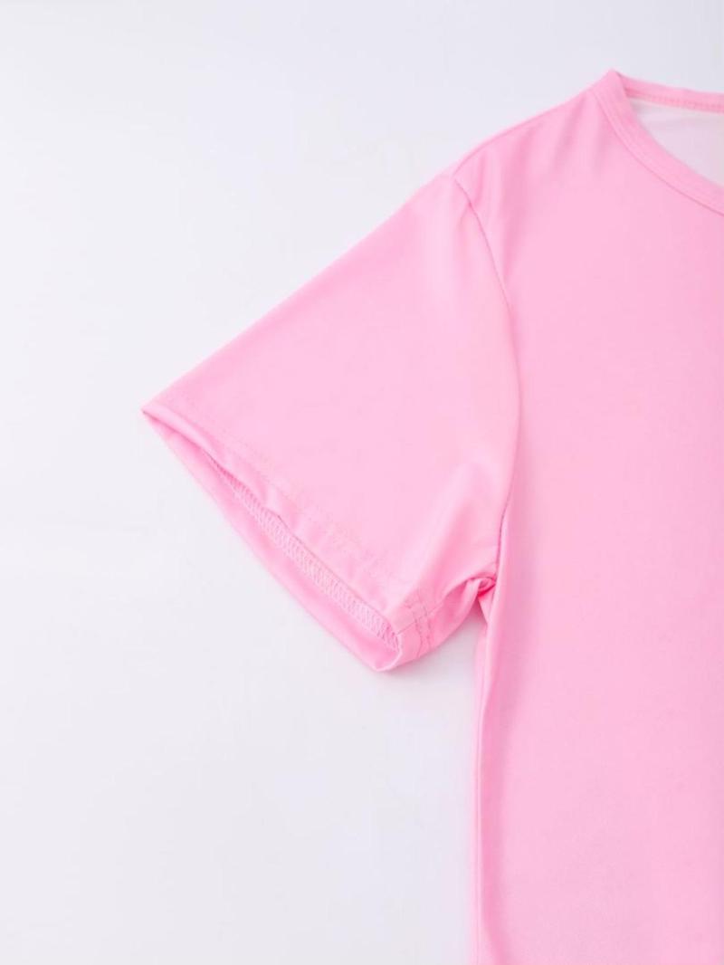 Women's Heart & Butterfly Print Pyjama Set, Comfy T-shirt & Elastic Waist Trousers Set, Women's Sleepwear for All Seasons