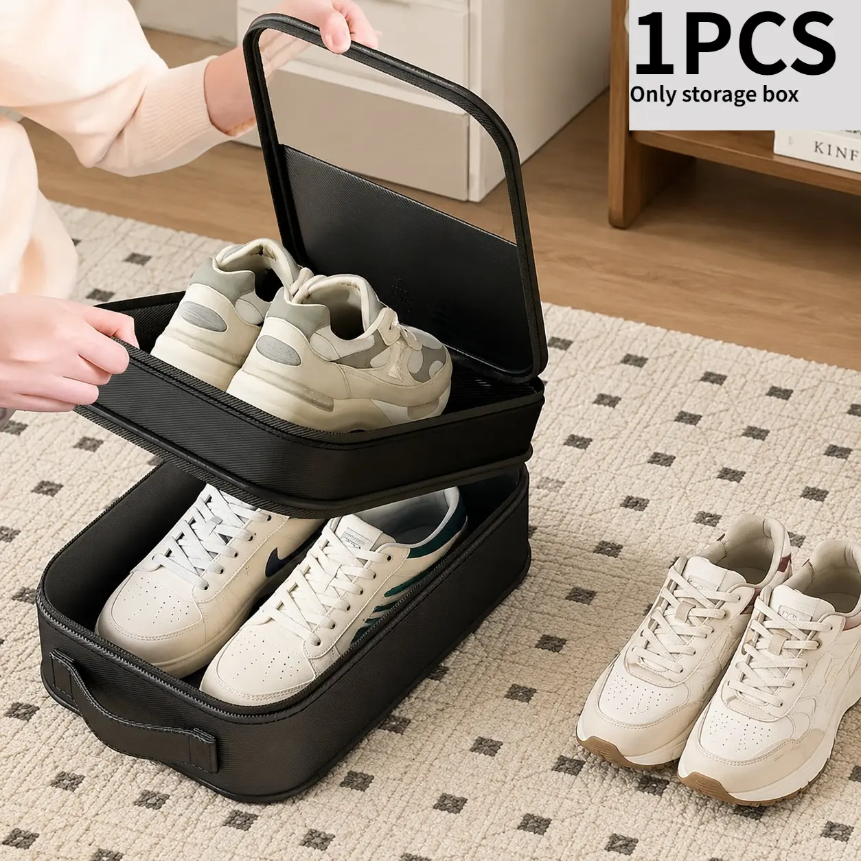 Hand in hand shoe storage bag, durable, breathable, dustproof luggage bag, shoe bag can store 3 pairs of shoes, travel essentials