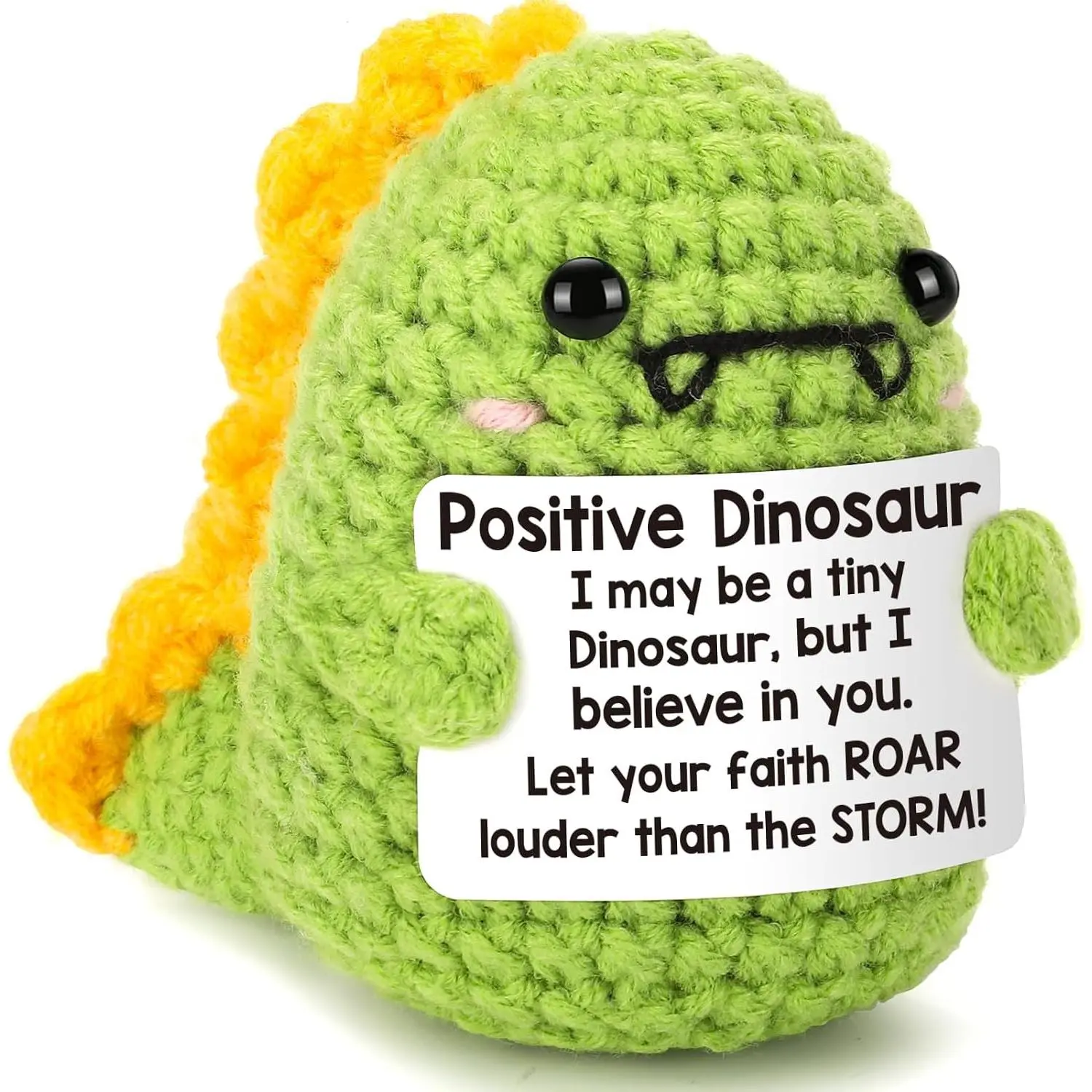 Mini Positive Appreciation Gifts  Crochet Dinosaur | Inspirational Gifts for Women Men  Self Care Mental  Birthday  for Daughter Son Thinking of You