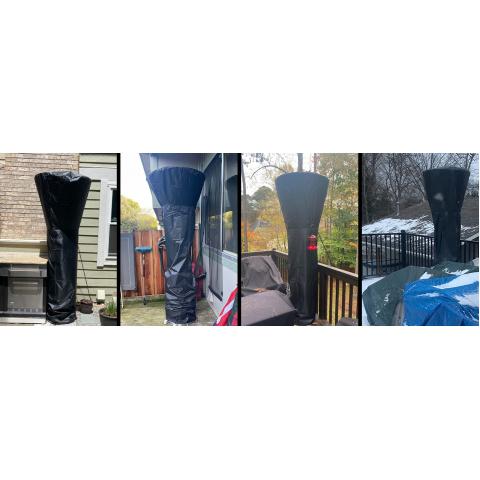 Patio Heater Covers with Zipper and Storage Bag,, Wind-Resistant, Sunlight-Resistant, Snow-Resistant, Black, 89'' Height X 33" Dome X 19" Base