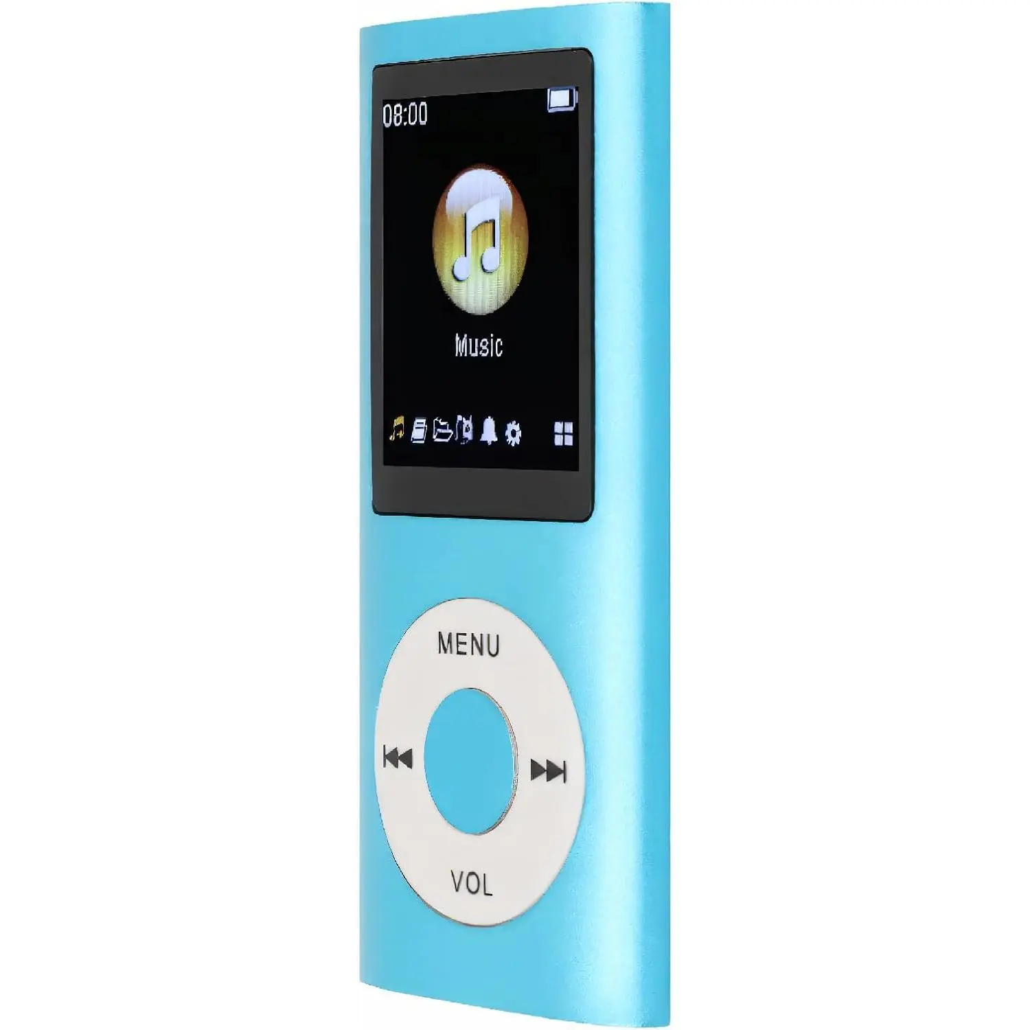 MP3 Player/MP4 Player,MP4 Music Player with Earphones,Classic Digital 1.8 Inch LCD Screen,Support 64G Memory Card,8h Playtime,Random Play & Sleep Shutdown(Blue)