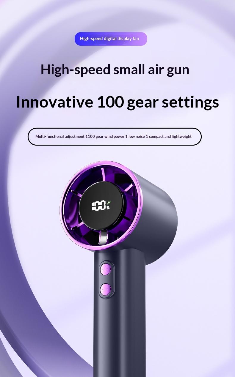 High Speed Portable Handheld Fan, 100-Speed Adjustable Turbo Mini Fan, Low Noise Rechargeable Personal Fan with Digital Display, Ideal for Gifts, Travel, Camping & Outdoor Use High Speed Portable Handheld Fan, 100-Speed Adjustable Turbo Mini Fan, Low Noise Rechargeable Personal Fan with Digital Display, Ideal for Gifts, Travel, Camping & Outdoor Use