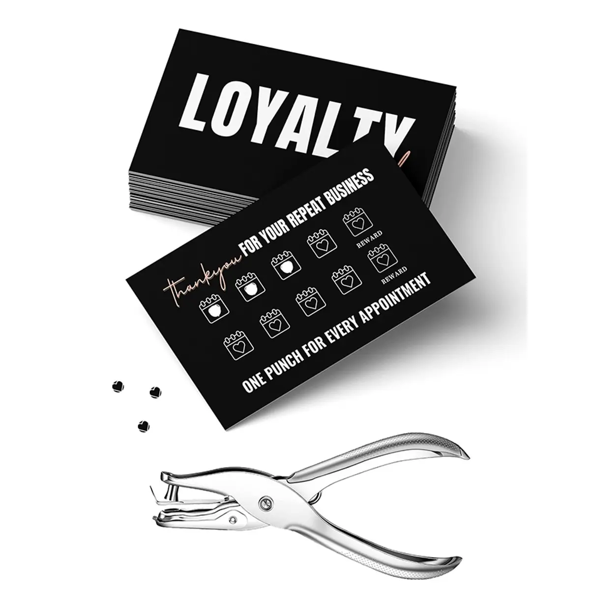 50/100 Dual-Sided Referral Loyalty Discount Cards, Multi-Use Rewards Card for Small Businesses, Retail Stores, Cafes, Salons, Gyms, Online Shops