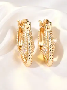 Luxurious U-Shaped Zircon Earrings, Retro Style Copper Chain, Metal Coating, Perfect for Parties, Birthdays, Dates, Valentine's Day