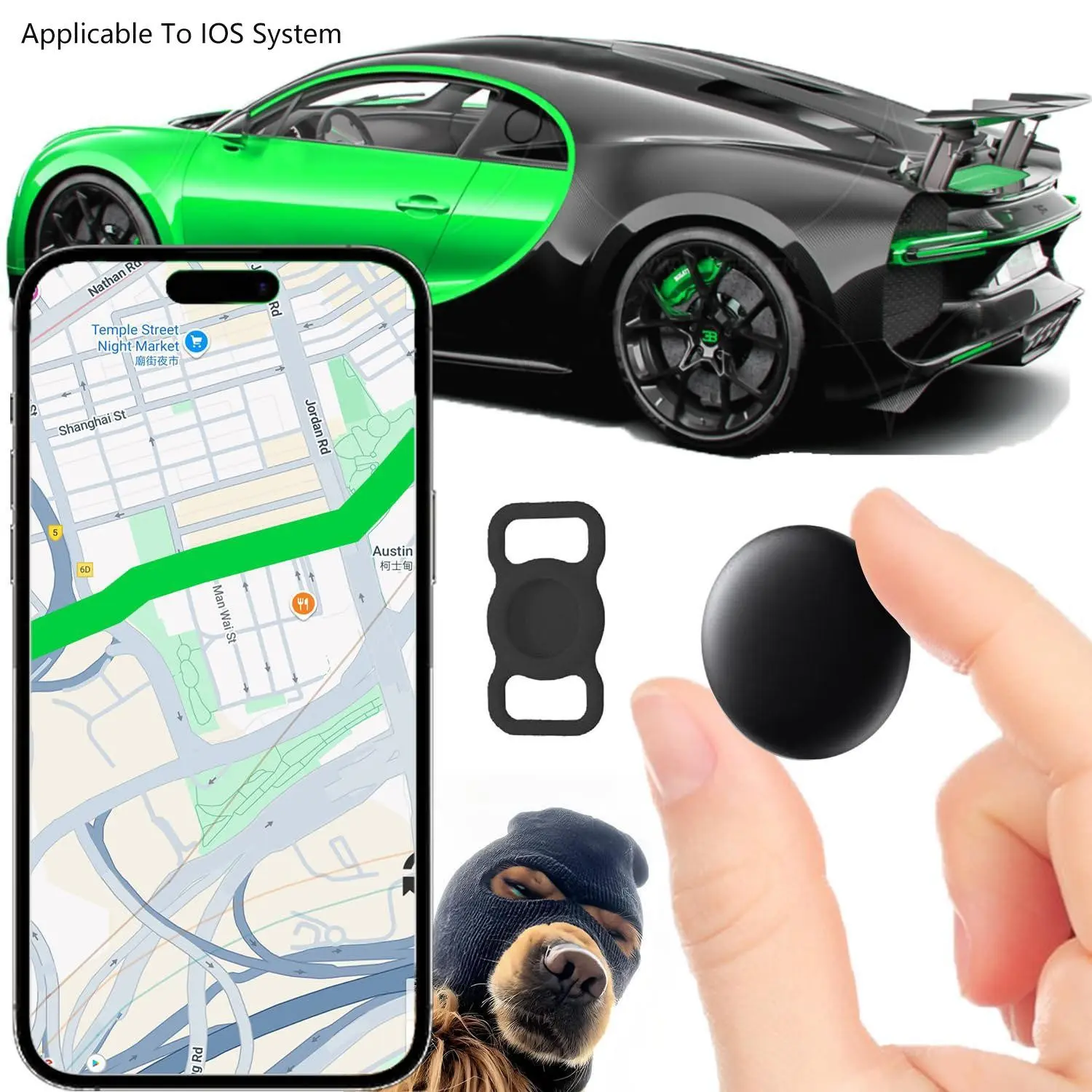 GPS Tracker for Vehicles, Truck Gps, Cars, Kids, Pets, Motorcycles, iOS Compatible, Real-Time Tracking, No Monthly Fee, Mini Hidden GPS Device