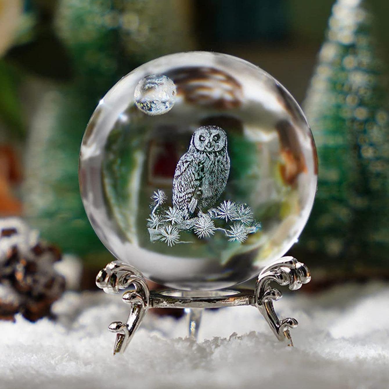 Owl Design Artificial Crystal Ball for Mean Girls Decorations, 1 Count Creative Decoration Craft, Desktop Ornaments for Home Decor, Summer Gifts for Friends