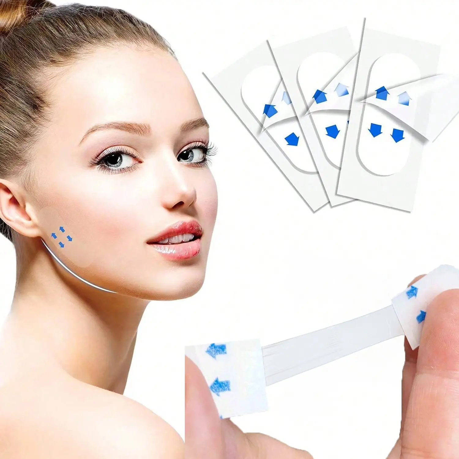 80/120pcs Face Lift Tape, Face Tape Lifting Invisible, Facelift Tape for Face Invisible, Neck Tape Skin Tape Facial Tape for Lifting Loose Sagging Skin, Jowls, Eyes, Double Chin, Facial Tools