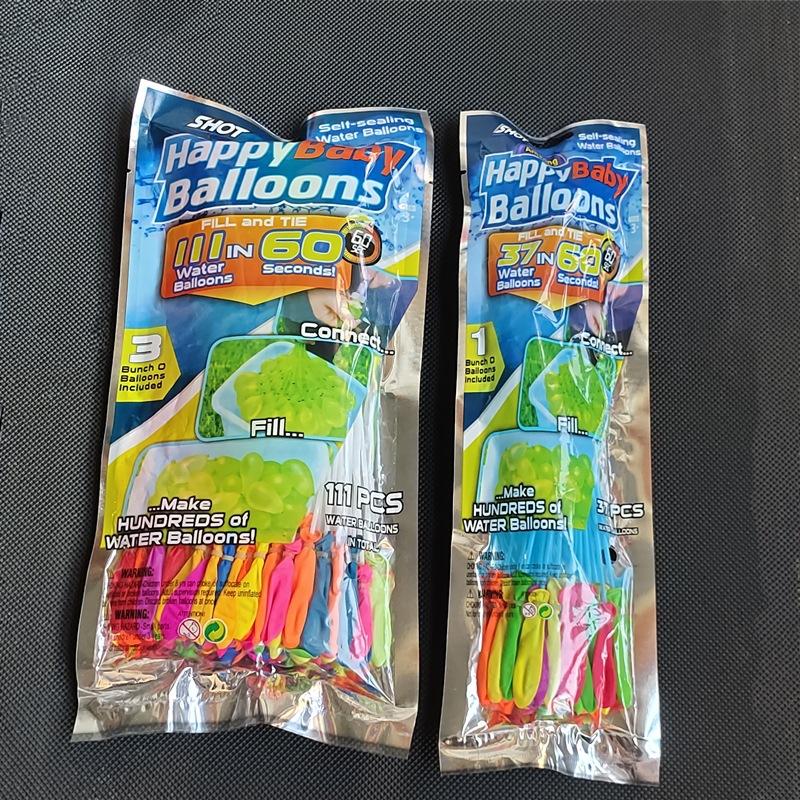 Best-selling water balloons, individually packaged, 37 pieces in a bundle, easy and quick to fill with water for water battles, round water-filled balloon toys