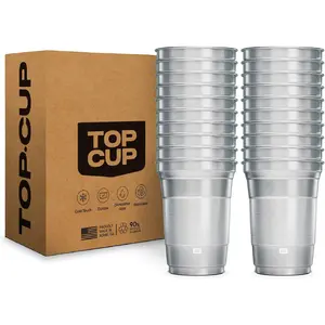 16oz Reusable Aluminum Disposable Cups, 20-Pack Stealth Matte Insulated Cold-Drink Metal Cups Made in USA for Cocktail, Camping