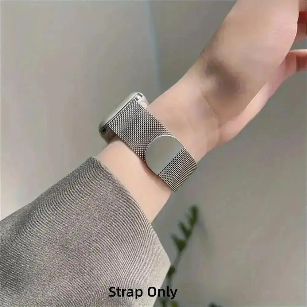 Milanese Loop Watch Band Accessory, Stainless Steel Magnetic Mesh Texture Wearable Strap, Adjustable Size 38-49mm Replacement for Smartwatch Series & Ultra Models, Accessories