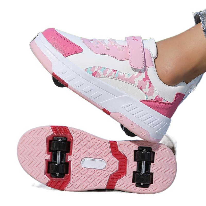Girls' Outdoor Roller Skates Traditional Style Fashionable Versatile Detachable Design Autumn Winter Model Suitable for Skating and Playing Comfortable and Stylish