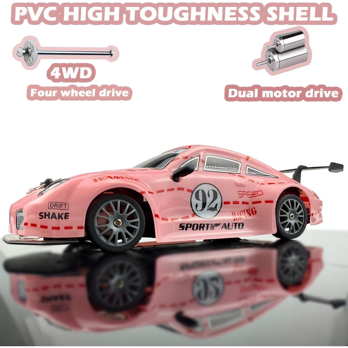 RC Drift Car 2.4GHz 1:24 Scale 4WD High Speed Remote Control Cars Vehicle with LED Lights Two Batteries and Drifting Tires Racing Sport Toy Cars for Adults Boys Girls Kids Ideal for Birthday And New Year Gifts for Both Boys And Girls RC Drift Car 2.4GHz 1:24 Scale 4WD High Speed Remote Control Cars Vehicle with LED Lights Two Batteries and Drifting Tires Racing Sport Toy Cars for Adults Boys Girls Kids Ideal for Birthday And New Year Gifts for Both Boys And Girls